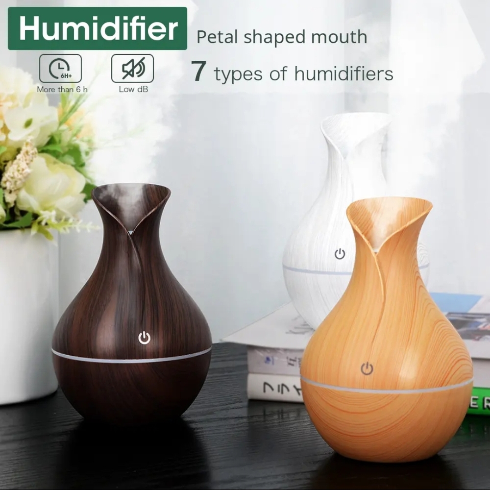 Wood Grain Vase-Shaped Essential Oil Diffuser - Picture 8 of 8